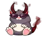 Devil outfit with horns, tail and glasses